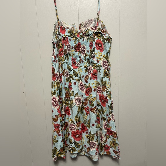 Floral Spaghetti Strap Mini Dress in Light Blue - Picture 2 of 5